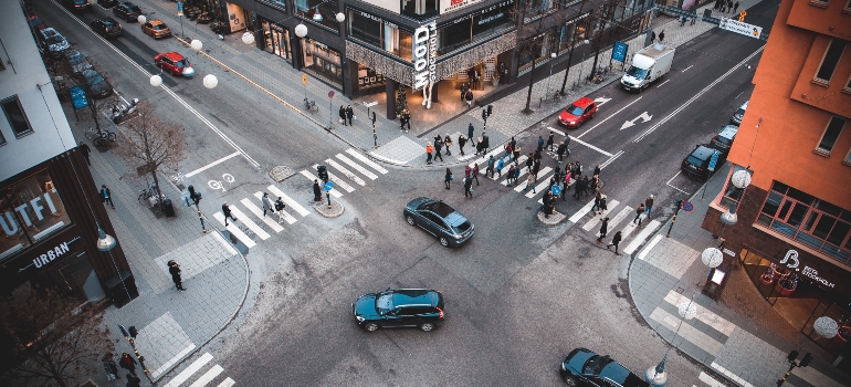 A crossroads in NYC representing moving from Manhattan to the Bronx