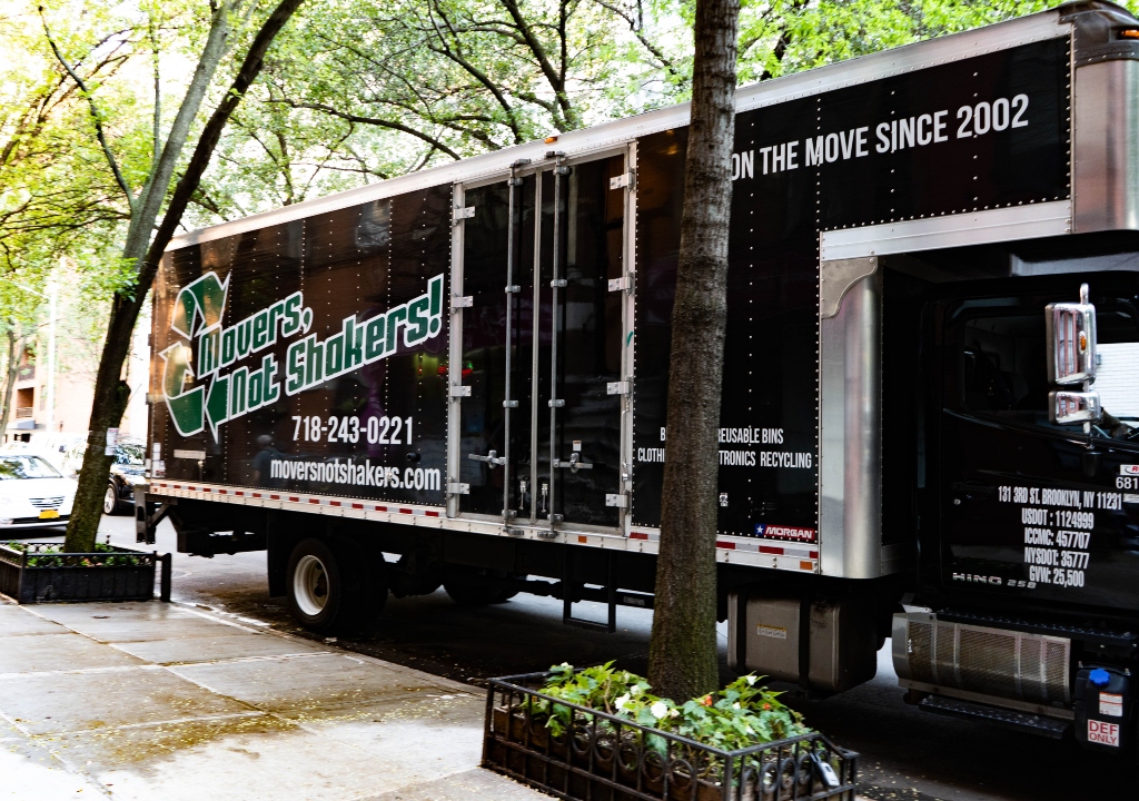 movers not shakers moving truck representing Cobble Hill movers
