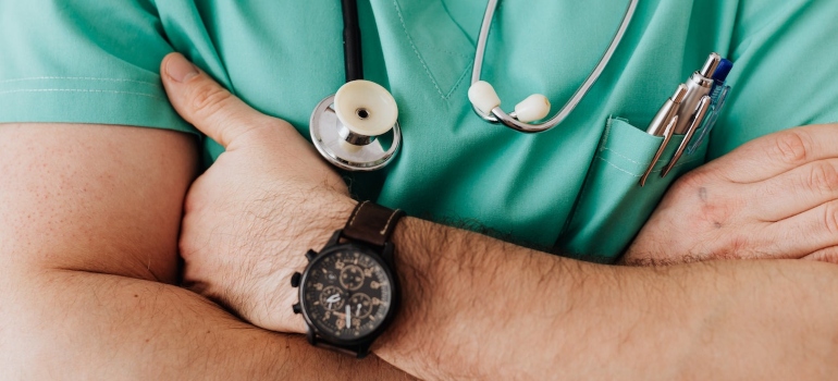 a male doctor with a stethoscope