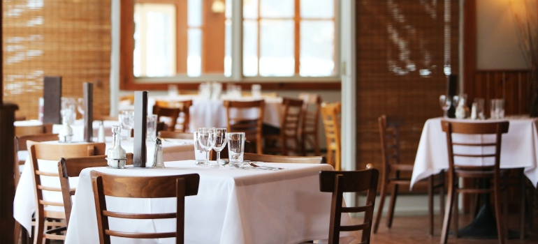 tables at a restaurant