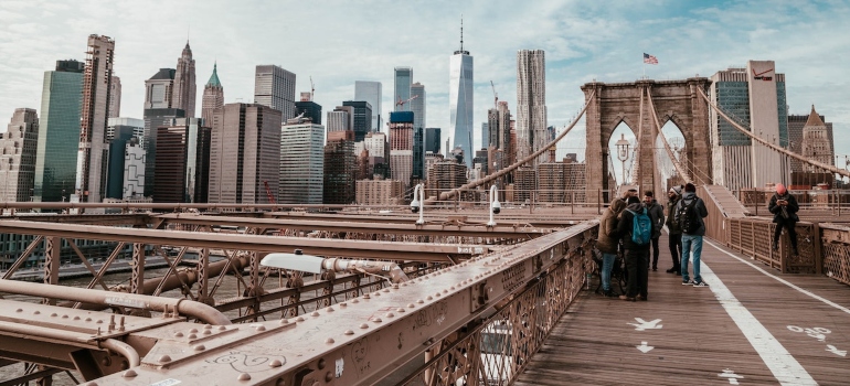 People on a bridge